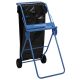 Mobiele poetsrollendispenser voor WYPALL met afvalzakhouder, blauw