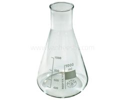 Erlenmeyer, 1ltr, wijdmonds, Borosilicaat 3.3 glas
