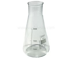 Erlenmeyer, 2ltr, wijdmonds, Borosilicaat 3.3 glas