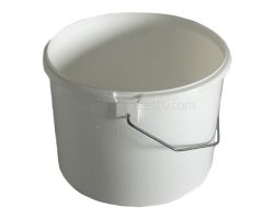 Emmer, 5,6ltr, Ø222mm, polypropeen kunststof, metalen hengsel, wit