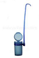 Monsternemer 90ml met aanhangend deksel, steriel, individueel verpakt, pp,  blauw, 250st