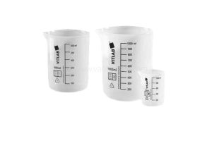 Beker 50ml, PTFE kunststof, met zwarte verdeling