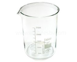 Bekerglas, 3.000ml, LM, Borosilicaat 3.3 glas
