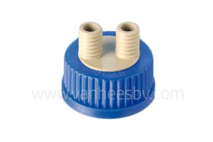 Dop, kunststof, GL45, PP, 2x GL14 blauw