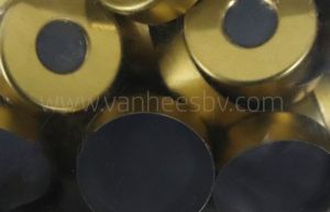 Cap, magnetisch, goud, ND20 krimp, Moulded Butyl/PTFE, 100st